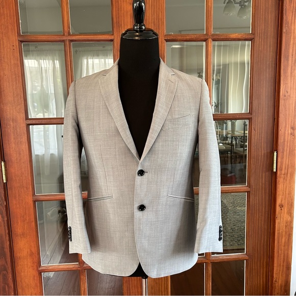 Indochino custom men's two-button blazer in Gray 39S